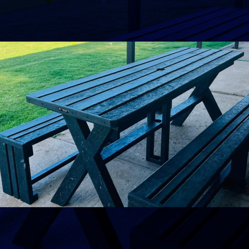 Recycled Plastic Andrey 8 Seat Table with Benches