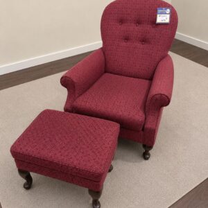Chair with Footstool (Maroon)
