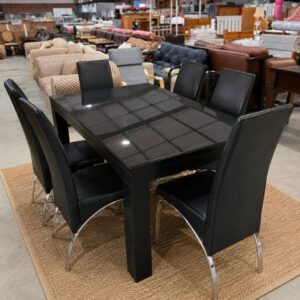 Glass Top 6 Seater Dining Set