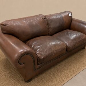 2 Seater Leather Couch (Brown)